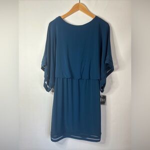 JH Dress Blue With Keyhole In Back Sheer Detail Swag Fit 6 NWT